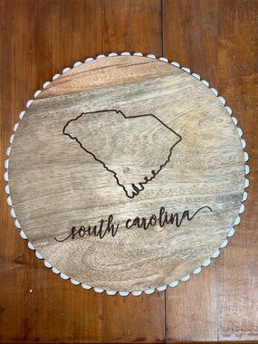 South Carolina Round Wood Serving Board - Natural